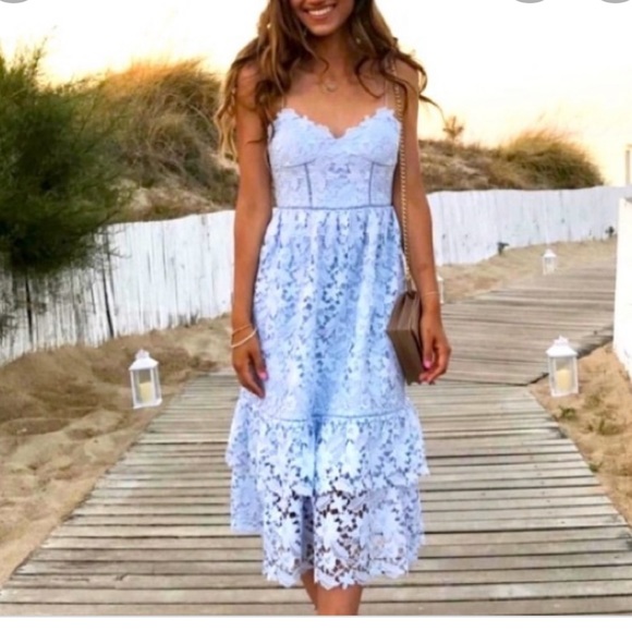 Club Monaco Dresses & Skirts - CLUB MONACO | Nanhah Lace Dress in blue size 4